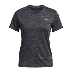 Koszulka treningowa damska Under Armour Tech Textured. Czarne bluzki damskie Under Armour, s, bez wzorów, bez ramiączek. Za 99.99 zł.