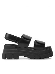 Buffalo Sandały Aspha SND 1601258 Czarny. Czarne sandały damskie Buffalo, bez wzorów, ze skóry, bez obcasa, na płaskiej podeszwie. Za 379.99 zł.