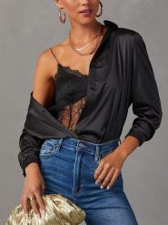 Milan Kiss Bluzka w kolorze czarnym rozmiar: XL. Czarne bluzki damskie Milan Kiss, xl, bez wzorów, bez kołnierzyka, bez ramiączek. Za 126.99 zł.