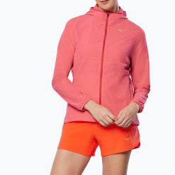 Kurtka do biegania damska Mizuno Alpha Jacket. Czerwone kurtki damskie Mizuno, bez wzorów, bez kaptura. Za 209.99 zł.