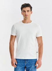 PAKO LORENTE - Ecru t-shirt męski. T-shirty męskie Pako Lorente, m, bez wzorów, z bawełny, bez kołnierzyka. Za 119.99 zł.