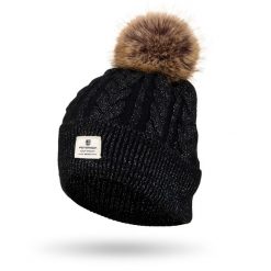 Czapka damska Peterson PTN HAT-06 czarna. Czarne czapki zimowe damskie Peterson, z dzianiny. Za 46.00 zł.
