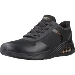 Buty SKECHERS TRES AIR UNO Czarny. Czarne buty sportowe na co dzień damskie Skechers, bez wzorów, z syntetyku. Za 387.99 zł.