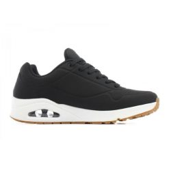 Buty Skechers Uno-Stand On Air M 52458-BLK czarne. Czarne buty sportowe na co dzień męskie z materiału, bez zapięcia. Za 634.55 zł.