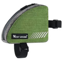 Torba na ramę roweru przechowywanie szybki dostęp z paskami. Zielone torebki klasyczne damskie WEST BIKING, bez wzorów, z materiału, bez dodatków. Za 57.00 zł.