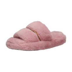Różowe kapcie, klapki damskie Suzana 160. Czerwone klapki damskie Suzana, bez wzorów, z tkaniny, bez obcasa. Za 79.00 zł.