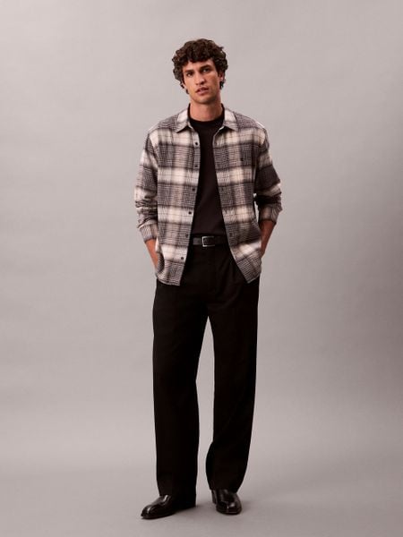 Calvin Klein Jeans koszula flanelowa Mężczyźni Comfort Fit Bawełna beżowy|szary, S. Brązowe koszule męskie Calvin Klein Jeans, m, bez wzorów, z bawełny, bez kołnierzyka, bez ramiączek. Za 229.95 zł.