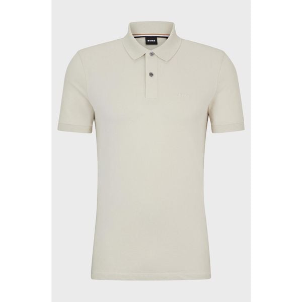 Koszulka Polo męska BOSS Pallas Open White regular fit beżowa (50468301-131). Białe koszulki polo męskie Boss, m, bez wzorów, bez ramiączek. Za 249.00 zł.