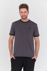 GUESS Czarny t-shirt Marshall. Czarne t-shirty męskie Guess, l, z aplikacjami, bez kołnierzyka. W wyprzedaży za 179.99 zł.