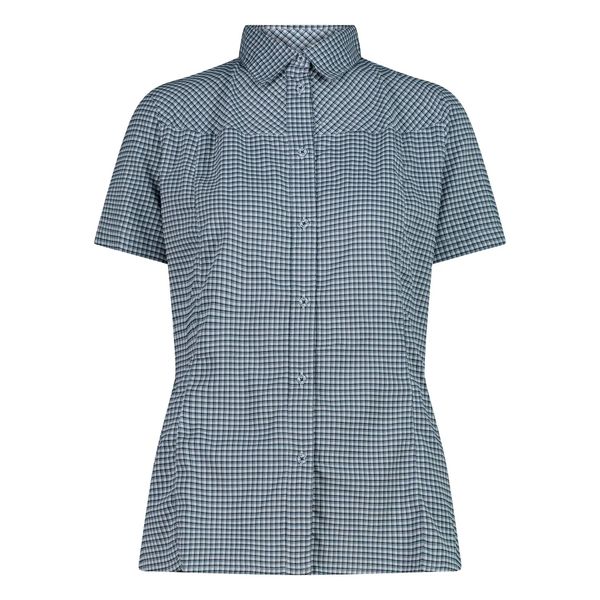 Koszula w kratę zapinana damska CMP. Niebieskie koszule damskie CMP, na wiosnę, l, bez wzorów, eleganckie, bez kołnierzyka, bez ramiączek. Za 226.50 zł.