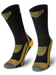 Spaio Skarpety trekkingowe "Tactical" w kolorze czarno-szaro-żółtym rozmiar: 44-46. Czarne skarpetki męskie Spaio, bez wzorów, z materiału. Za 65.99 zł.