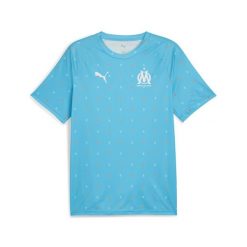 Męska koszulka przedmeczowa Olympique de Marseille PUMA. Niebieskie t-shirty sportowe męskie Puma, m, bez ramiączek, do biegania. Za 279.00 zł.