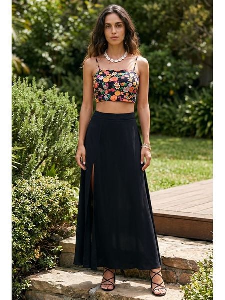 SOULSHAE Spódnica w kolorze czarnym rozmiar: XXL/3XL. Czarne spódniczki damskie SOULSHAE, xl, bez wzorów, z podwyższonym stanem, maxi. Za 94.95 zł.