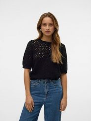 Vero Moda Sweter w kolorze czarnym rozmiar: S. Czarne swetry klasyczne damskie Vero Moda, s, z bawełny, bez kołnierzyka. Za 96.37 zł.