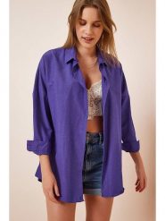 Happiness Istanbul Koszula w kolorze fioletowym rozmiar: 38. Różowe koszule damskie Happiness Istanbul, bez wzorów, bez kołnierzyka, bez ramiączek. Za 73.95 zł.