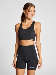 Damski biustonosz sportowy Hummel MT Active. Czarne biustonosze sportowe damskie HUMMEL, bez wzorów, z dzianiny. Za 269.50 zł.