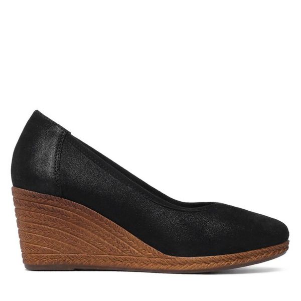 Półbuty Lasocki. Czarne półbuty damskie Lasocki, bez wzorów, bez obcasa, na koturnie. Za 199.99 zł.