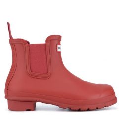 Kalosze Hunter. Czerwone kalosze damskie Hunter, bez wzorów. Za 399.99 zł.