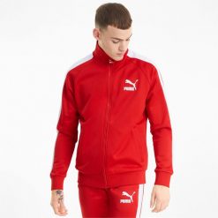 Bluza dresowa męska Puma ICONIC T7. Czerwone bluzy bez kaptura męskie Puma, m, z dresówki. Za 390.00 zł.