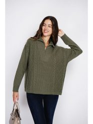 William de Faye Sweter w kolorze khaki rozmiar: 42. Brązowe golfy damskie William De Faye, bez wzorów, z kaszmiru, bez ramiączek. Za 182.72 zł.