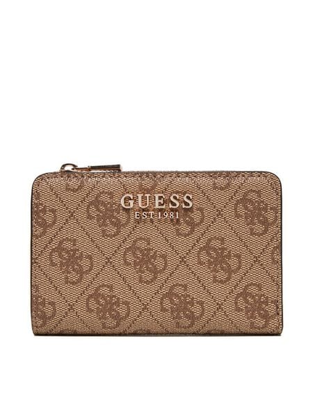 Guess Portfel Laurel II Slg SWSG74 59156 Brązowy. Brązowe portfele damskie Guess, z aplikacjami, ze skóry. Za 189.99 zł.