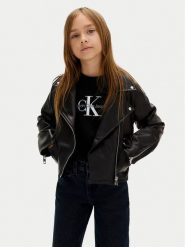 Calvin Klein Jeans Kurtka z imitacji skóry IG0IG02982 D Czarny Regular Fit. Czarne spodnie dziewczęce Calvin Klein Jeans, z jeansu. Za 529.99 zł.
