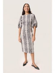 Soaked in Luxury Sukienka "Sandja" w kolorze szarym rozmiar: S. Szare sukienki damskie Soaked in Luxury, s, bez wzorów, bez kołnierzyka, bez ramiączek, midi. Za 173.99 zł.