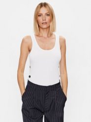MICHAEL Michael Kors Top MS36P9U33D Biały Slim Fit. Białe topy damskie MICHAEL Michael Kors, m, bez wzorów, z wiskozy, bez kołnierzyka. Za 639.99 zł.
