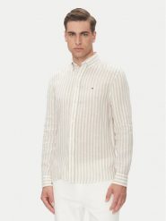 Tommy Hilfiger Koszula Essential MW0MW38581 Beżowy Regular Fit. Brązowe koszule męskie Tommy Hilfiger, m, bez wzorów, ze lnu, bez kołnierzyka, bez ramiączek. Za 339.99 zł.