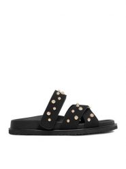 DeeZee Klapki CEO-LB-P2132 Czarny. Czarne klapki damskie DeeZee, bez wzorów, z materiału, bez obcasa. Za 129.99 zł.