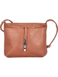 Florence Bags Skórzana torebka "New Sport" w kolorze jasnobrązowym - 20 x 18 x 5 cm rozmiar: onesize. Brązowe torebki klasyczne damskie Florence Bags, bez wzorów, z materiału, bez dodatków. Za 165.99 zł.