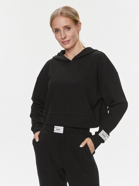 Guess Bluza Aislin V4RQ00 KC2T0 Czarny Regular Fit. Czarne bluzy bez kaptura damskie Guess, m, z syntetyku. Za 179.99 zł.