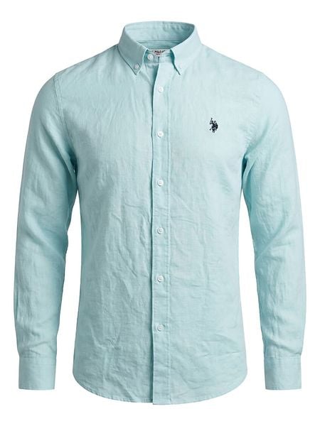 U.S. Polo Assn. Koszula w kolorze turkusowym rozmiar: M. Niebieskie koszule męskie U.S. Polo Assn., m, bez wzorów, bez kołnierzyka, bez ramiączek. Za 174.95 zł.