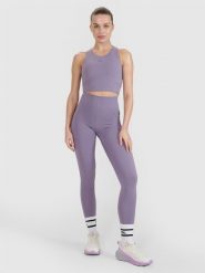 4F Legginsy treningowe szybkoschnące 4F x Anna Lewandowska - fioletowe L. Fioletowe legginsy damskie 4f, l, bez wzorów, z dzianiny. Za 149.99 zł.