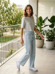 Melanżowa koszulka z domieszką wiskozy - szary. Szare t-shirty damskie Sinsay, l, bez wzorów, z wiskozy, bez kołnierzyka. Za 35.99 zł.