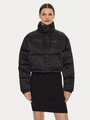 Tommy Jeans Kurtka zimowa Satin DW0DW18292 Czarny Regular Fit. Czarne kurtki damskie Tommy Jeans, na zimę, l, bez wzorów, z jeansu, bez kaptura. Za 589.99 zł.