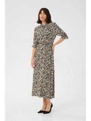 Kaffe Sukienka w kolorze brązowo-kremowym rozmiar: 44. Brązowe sukienki damskie Kaffe, na co dzień, bez wzorów, z tkaniny, bez kołnierzyka, bez ramiączek, midi, proste. Za 130.99 zł.