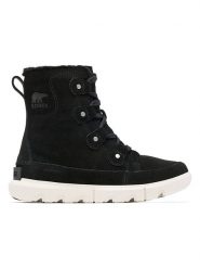 Sorel Skórzane botki zimowe "Explorer II" w kolorze czarnym rozmiar: 40. Czarne botki damskie Sorel, na zimę, z materiału, bez obcasa, bez zapięcia. Za 346.99 zł.