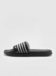 4F Klapki damskie - czarne 40. Czarne klapki damskie 4f, bez wzorów, z materiału, bez obcasa. Za 129.99 zł.