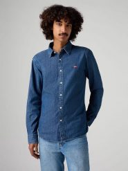 Levi´s Koszula dżinsowa - Slim fit - w kolorze granatowym rozmiar: S. Niebieskie koszule męskie s, bez wzorów, z bawełny, bez kołnierzyka, bez ramiączek. Za 79.03 zł.