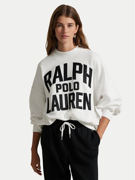 Polo Ralph Lauren Bluza 211978147001 Biały Relaxed Fit. Białe bluzy bez kaptura damskie Polo Ralph Lauren, l, z bawełny. Za 819.99 zł.