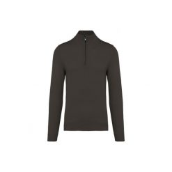 Sweter 1/4 zip Kariban. Szare swetry klasyczne damskie KARIBAN, na zimę, bez kołnierzyka. Za 211.50 zł.