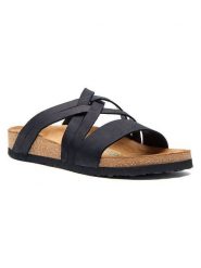 Comfortfusse Skórzane klapki w kolorze czarnym rozmiar: 38. Czarne klapki damskie Comfortfusse, bez wzorów, z materiału, bez obcasa. Za 252.99 zł.