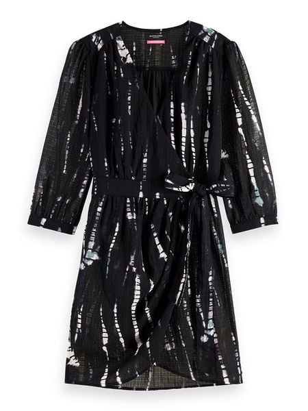 Scotch & Soda Sukienka w kolorze czarnym rozmiar: 36. Czarne sukienki damskie Scotch & Soda, na co dzień, bez wzorów, bez kołnierzyka, bez ramiączek, mini, kopertowe. Za 140.86 zł.