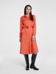 Heine Sukienka w kolorze pomarańczowym rozmiar: 44. Pomarańczowe sukienki damskie Heine, bez wzorów, z tkaniny, bez kołnierzyka, bez ramiączek, midi, rozkloszowane. Za 92.42 zł.