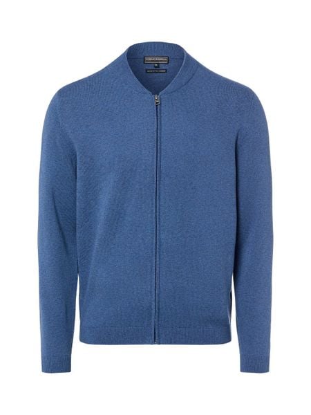 Finshley & Harding kardigan z zawartością kaszmiru Mężczyźni Bawełna niebieski, XL. Niebieskie kardigany męskie Finshley & Harding, m, bez wzorów, z bawełny, eleganckie, bez kołnierzyka. Za 249.95 zł.