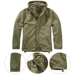 Kurtka turystyczna męska Brandit Frontzip Windbreaker Olive. Zielone kurtki męskie Brandit, m, bez wzorów, bez kaptura. Za 347.50 zł.