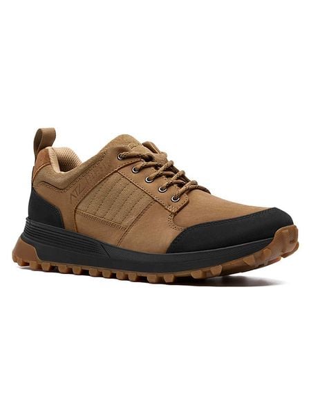 Clarks Skórzane buty trekkingowe "ATL Trek" w kolorze beżowym rozmiar: 44. Brązowe buty trekkingowe męskie Clarks, z nubiku, bez zapięcia, outdoorowe. Za 205.93 zł.