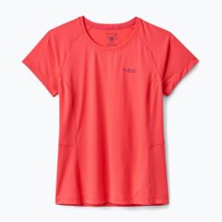 Koszulka damska Rab Sonic Tee. Czerwone bluzki sportowe damskie RAB, m, z materiału, bez kołnierzyka, bez ramiączek. Za 179.99 zł.