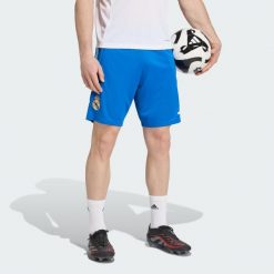Szorty Real Madrid Tiro 25 Competition Training. Niebieskie szorty męskie Adidas, bez wzorów, sportowe. Za 199.00 zł.